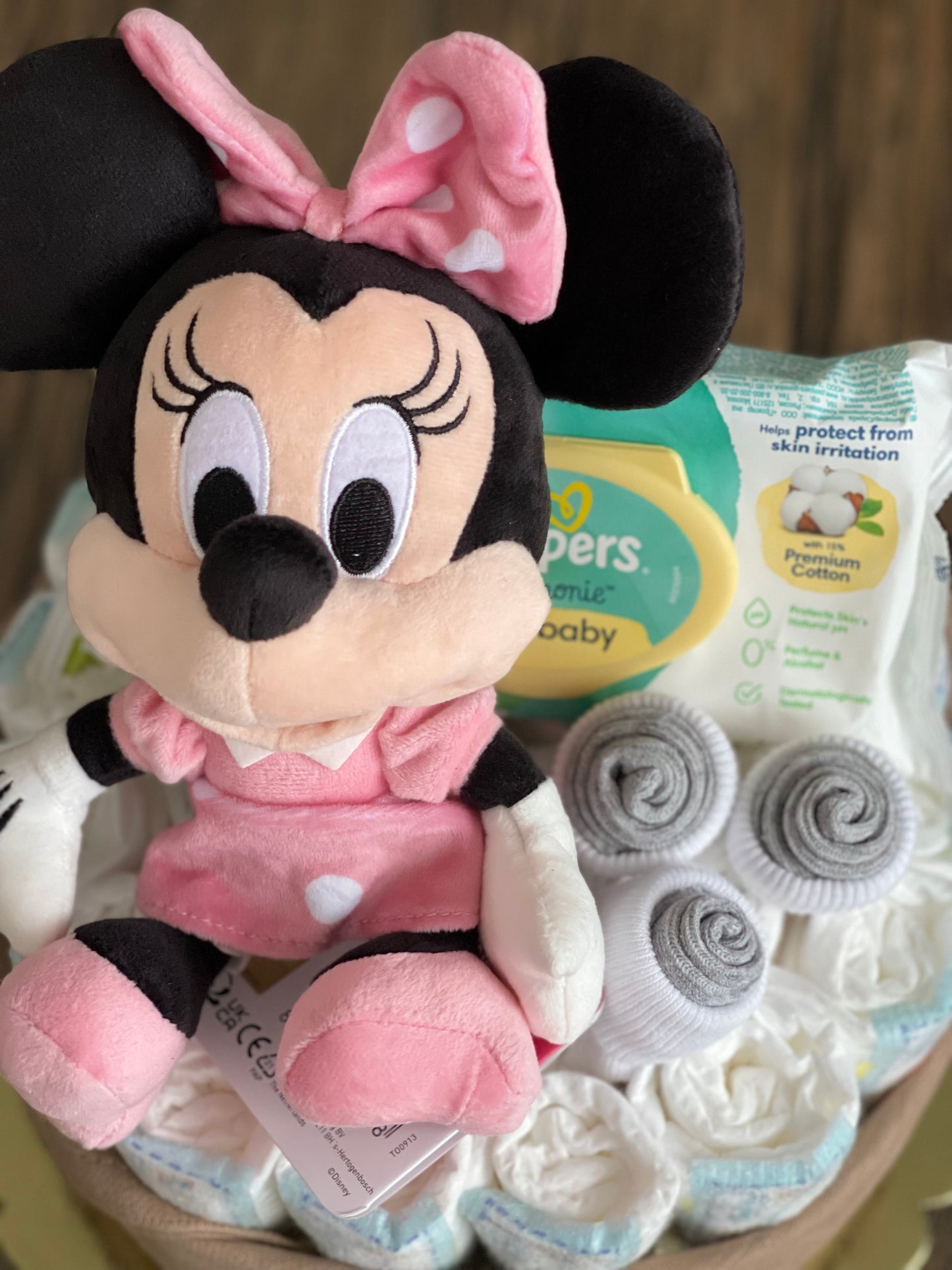 Diaper Cake with Disney Plushy "Available Upon Request Only (Message Us)"