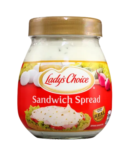 A jar of Lady's Choice Sandwich Spread 220ml with a gold lid and a red label, shown on a plain white background.