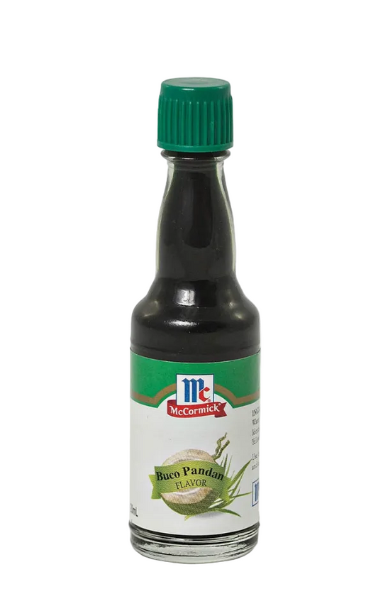Bottle of McCormick Buco Pandan flavor on a white background 20ml