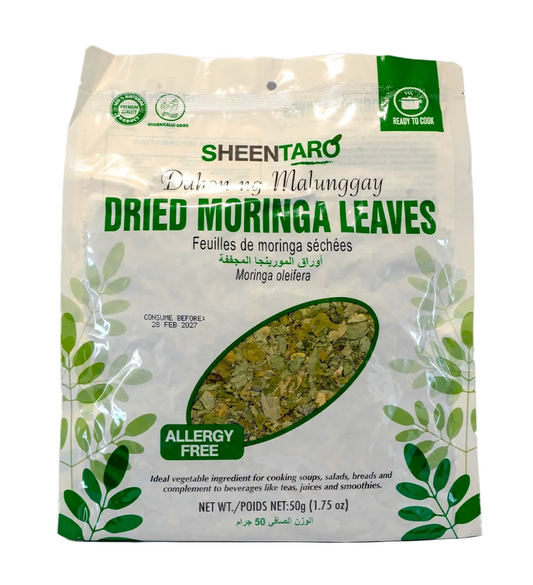 Sheentaro dried moringa leaves packaging on a white background